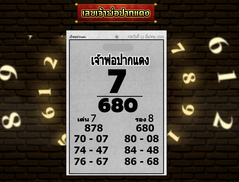 เลขเจ้าพ่อปากแดง